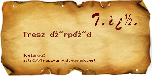 Tresz Árpád névjegykártya